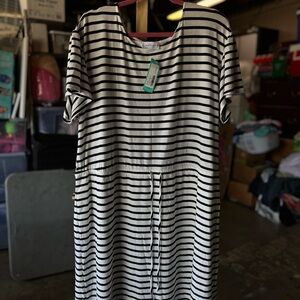 Black and White Striped Dress